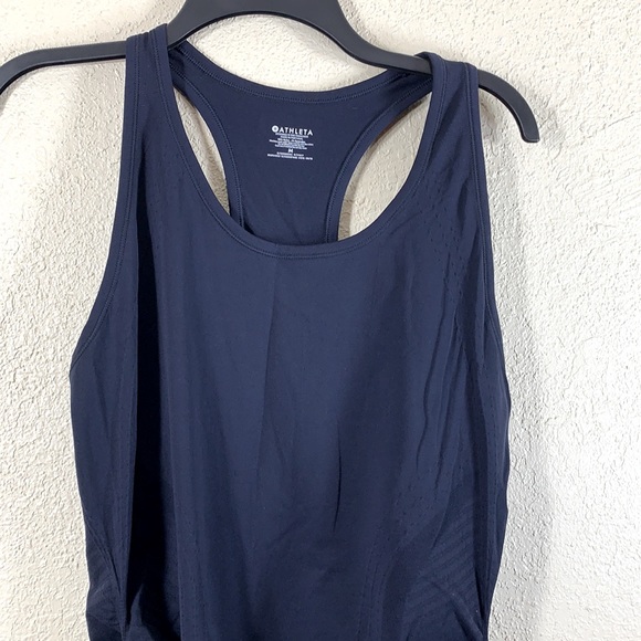 Athleta Navy Blue M Athletic Tank Top Maternity Ruched Sides Stretchy Pull Over - Picture 3 of 9
